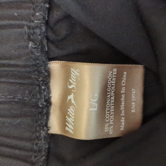 Vintage Large 55%Cotton/45%Polyester White Stag Deep Front Pockets Pull on Capri - Picture 3 of 5